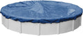 Robelle 33 ft Industrial Blue Winter Pool Cover for Above Ground Pools, 4 ft Overlap (37 ft Cover Size), Solid 14 x 12 Scrim, 4.5 oz/yd2, 20-Year Warranty, Style: 2033-4
