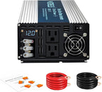 WZRELB 4000W Pure Sine Wave Inverter 12V DC to 110V 120V AC Power Converter with LED Display, Hardwire Terminal,Off-Grid Portable Power Inverter with Dual AC Outlets for Home, RV, Truck, Camping