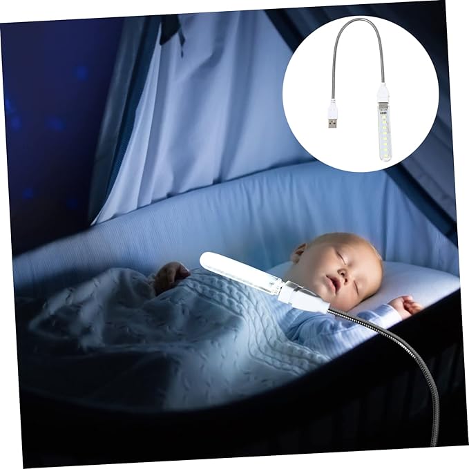 ARTIBETTER 2pcs U Disk Night Light Led Reading Light Plug in Led Night Light Outdoor Camping Light Gooseneck 8 Leds Night Lamp Atmosphere Light USB Light Indoor Computer Jianpan Student PVC