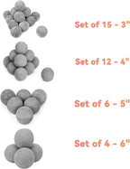 Skyflame 6-inch Ceramic Balls, 4 Pack Gray Round Fire Stones for Natural/Propane Indoor/Outdoor Fire Pits/Fireplaces/Fire Bowls Accessory