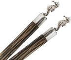 Wooden Chopsticks 9⅞" Coconut Palm Wood Chopstick With Metal Seahorse Top Eating Utensils Oriental Cutlery Asian Tableware Decorative Dinnerware to Serve Chinese Japanese Korean Food