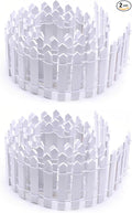 35 Inch Mini Fairy Garden Fence - White Wood Picket Fence for Crafts, Dollhouses, Plant Pots, and Home Garden Projects (2 Pack)