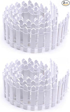 35 Inch Mini Fairy Garden Fence - White Wood Picket Fence for Crafts, Dollhouses, Plant Pots, and Home Garden Projects (2 Pack)