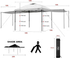 KAMPKEEPER 10x10 Easy Pop Up Canopy Tent with Sidewalls, Instant Outdoor Shade Shelter with Removable 10FT Sun Walls, Quick Setup Waterproof and UV-Resistant for Patio (White, 2 sidewall)