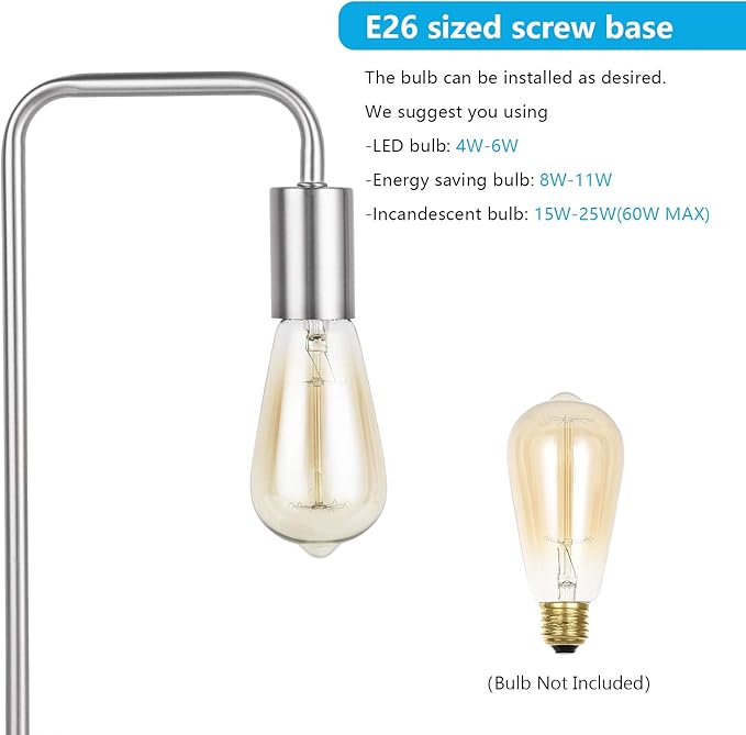 USB Desk Lamp – Table Lamp with Wireless Charging Pad and USB Port, Edison Bedside Nightstand Lamp with Metal Base for Guestroom Bedroom Living Room Office, Satin Nickel