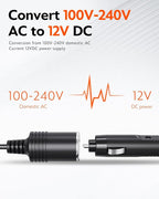 AC to DC Converter, AC/DC 12V 15A 180W Power Supply Adapter Transformer for Tire Inflator, Car Refrigerator, Paddle Board Pump, 110V to 12V Converter Car Cigarette Lighter Adapter Power Supply