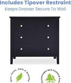 Delta Children Campbell 3 Drawer Dresser, Midnight Grey