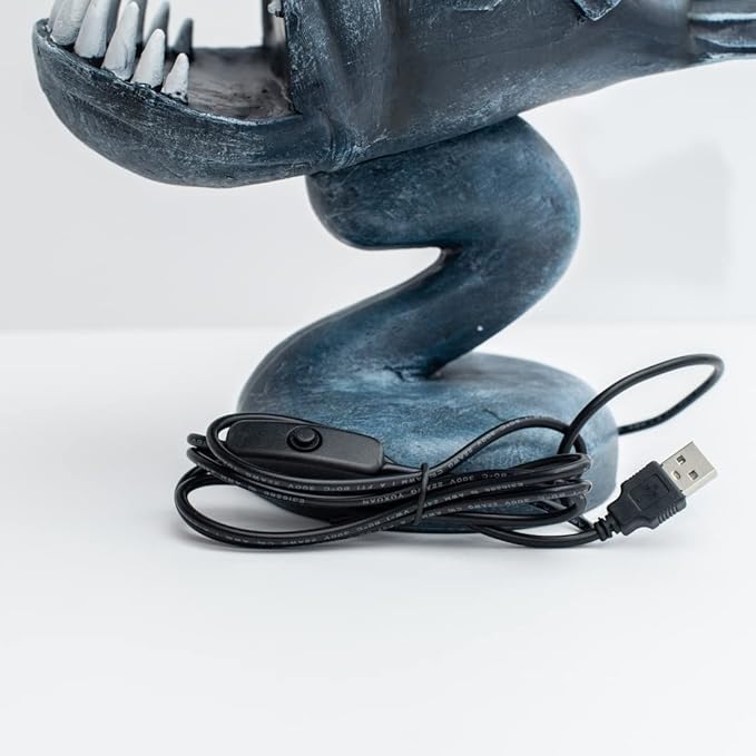 Angler fish Lamp, Lantern Fish Light, 10.5" x 10" x 5" Gothic Desk Lamp, Steampunk Style Table Lamp, LED Night Light, Book Lights, Industrial Creative Decor for Home Office Dorm