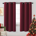 H.VERSAILTEX Christmas Curtains for Bedroom Thermal Insulated Room Darkening Living Room Curtains 72 Inch Long Grommet Privacy Protection Window Curtain Panels/Drapes for Nursery, 2 Panels, Burgundy