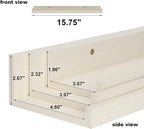 Giftgarden 16 Inch Floating Shelves Wall Mounted, Creamy White Beige Wood-Grain Wooden Ledge Shelf for Bathroom Bedroom Living Room Kitchen Nursery, Set of 3 Different Sizes