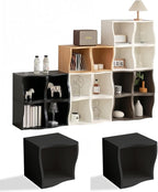 DIY Bookcase, 2 Cube Storage Organizer, Stackable Modular Book Shelf for Bedroom, Living Room, Office, Closet
