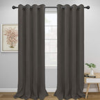 Easy-Going Blackout Curtains for Bedroom, Solid Thermal Insulated Grommet and Noise Reduction Window Drapes, Room Darkening Curtains for Living Room, 2 Panels (52x96 in,Taupe)