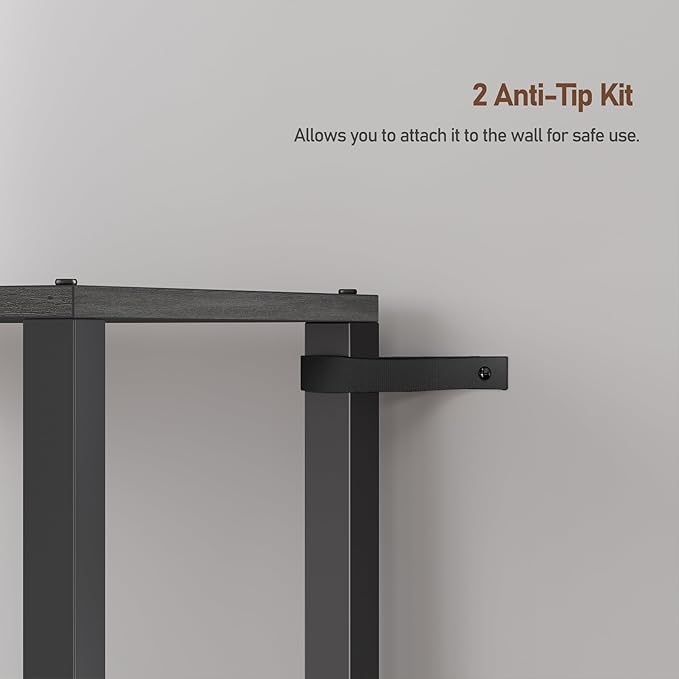 TUTOTAK 6 Tier Bookcase and Bookshelf, Narrow Book shelf with Door for Small Space, for Living Room, Office, Study, Entryway, Charcoal Grey BS03BY006