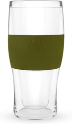 HOST Beer FREEZE Beer Glass Cups Set Drinking Glasses, Freezer Mugs with Gel Double Walled Cool Cups Plastic Multicolor 16oz Set of 4
