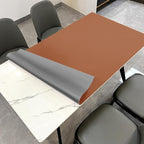 Leather Table Cover,1.8mm Thick,36x54 Inch Table Protector,Table Protector for Dining Room Table,Dining Table Cover,Table Cover Protector,Glass Table Protector(Brown+Gray,36x54)