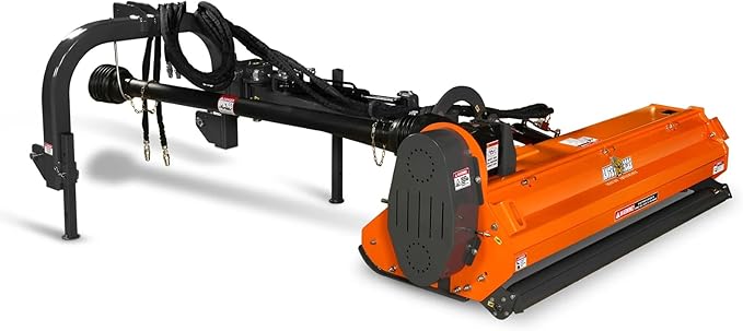 72” Offset Ditch Bank Flail Mower with 90° Tilt, 70-100 HP Tractor, 3-Point Hitch, PTO Drive Shaft, VAM72