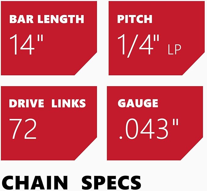 KAKEI 14 Inch Pole Saw Chain for Stihl 1/4" Pitch .043" Gauge 72 Drive Links Chainsaw Chain - 71PMM3 72 for Stihl Pole Saws (3 Chains) - Semi Chisel