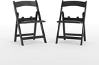 Flash Furniture Hercules Kids Resin Folding Chair, Black, 2-Pack | Black Vinyl Padded Seat