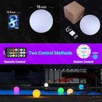 LOFTEK Floating Pool Light - 16-inch Large Ball Lamp with Remote - 3 Modes & 16 RGB Colorful - Waterproof & Rechargeable Globe Floor Lamp for Pool Party, Gaming Room, Garden, 1-Pack