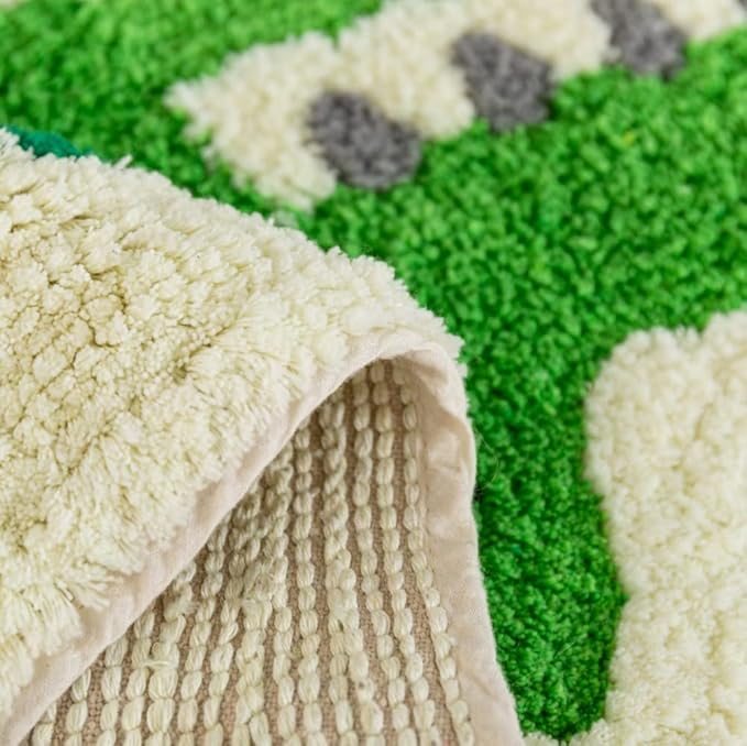 Green Crocodile Shaped Rug Cute Faux Animal Print Bathroom Rug Bath Mat Bath Carpet Shower Rug for Home Decor Bathroom Tub Floor Water Absorption Non-Slip Small Carpet Door Mat Playmat 15.7x29.5in