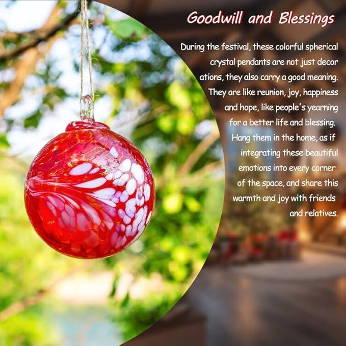 4 Inch Hand Blown Glass Gazing Ball Witches Ball Ornament Garden Patio Window Decor