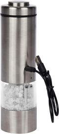 Latent Epicure Electric Salt and Pepper Grinder (SINGLE) - Rechargeable USB-C - Stainless Steel Salt, Pepper or Spice Mill with LED Light - One Handed Operation - Adjustable Ceramic Grinders