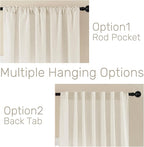 Joydeco Linen Curtains 2 Panel Set,Light Filtering, Ivory on Linen Curtains 84 Inch Curtains for Living Room, Cream Drapes 84 Inches Long Rod Pocket Back Tab Curtains (84" L x 100" W)