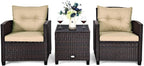 3 PCS Patio Furniture Set, Onesize, Beige