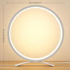 Desk Lamp,Metal Circle Ring Table Lamps Bedside Lamp for Nightstand, Modern Minimalist Lamps/Led Warm Light for Bedroom/Living Room,10 Inch