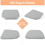 Plush Chair Cushion, Oval Chair Cushion Pad,Ultra Soft Nonslip Seat Pad,Comfortable Chair Cushion Cover,2PCS Memory Foam Chair Seat Cushion for Home Office Kitchen Dining Chairs Grey