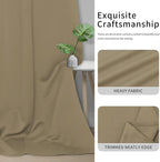 Easy-Going Blackout Curtains for Bedroom, Solid Thermal Insulated Grommet and Noise Reduction Window Drapes, Room Darkening Curtains for Living Room, 2 Panels(42x63 in, Tan)