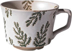 Handmade Ceramic Coffee Mug with Handle for Tea Latte,12 oz. Microwave Dishwasher Cup, Art Gifts Green Plant Leaf Mug, Cup for Coffee, Tea & Hot Chocolate, Cypress Leaves