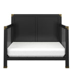 Baby Relax Miles 5-in-1 Convertible Crib, Solid Pine Wood, Black
