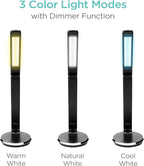 iHome Desk Lamp with Charging Station, Reading Light with Wireless Charging and USB Charging – Black (ILW200B)