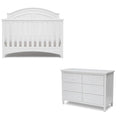 Delta Children Haven 6 Drawer Dresser, White + Perry 6-in-1 Convertible Crib - Greenguard Gold Certified, White (Bundle)