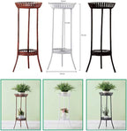 YANMENG Metal Iron High Plant Stand Indoor Outdoor, Sturdy Planter Stand, Corner Display Shelf, Weight Capacity 50 lbs（32in, Red Bronze