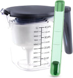 11-Pc Measuring Cups and Spoons Set, Stackable with Lids, Green | 1 adjustable spoon and 1 lid, 9 stackable cups and spoons, BPA-free and dishwasher safe, perfect for cooking and baking