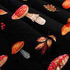 Colorful Mushroom Comforter Set Full Size Kids Mushroom Bedding Set Leaves Quilt Bed Set for Boys Girls Adults with 1 Comforter and 2 Pillowcases