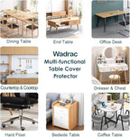 Wadrac Clear Table Protector Plastic Table Cloths PVC Night Stand Table Cover Mat Office Desk Mat Shelf Surface Protection Crystal Children Painting Cover Pad Transprent Rectangular 27.6x78.8 inch