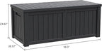 Modern-Depo 120 Gallon PP Deck Box Waterproof Outdoor Storage Box with Lockable Lid, Bench Organization Container for Patio Furniture Cushions, Garden Tools, Pool Supplies, Black