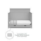 STORKCRAFT Homestead 5-in-1 Convertible Crib with Drawer (Pebble Gray) – GREENGUARD Gold Certified, Crib with Drawer Combo, includes Nursery Storage Drawer, Converts to Toddler Bed and Full-Size Bed