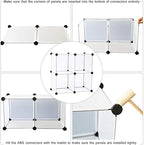 C&AHOME Cube Storage Organizer, 4-Cube Shelving Units, DIY Closet Storage, Modular Book Shelf, Ideal for Bedroom, Living Room, Office, 24.8" L x 12.4" W x 24.8" H Translucent White SBTM3004A