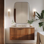 ANDY STAR Bronze Bathroom Mirror, 24x32 Oblong Vanity Mirror with Stainless Steel Metal Frame, Oil Bronze Oval Mirror for Over Sink, Modern Anti Rust Wall Mounted