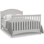 Delta Children Perry 6-in-1 Convertible Crib - Greenguard Gold Certified, Moonstruck Grey + Simmons Kids Radiant Sky Dual Sided Baby Crib Mattress and Toddler Mattress (Bundle)