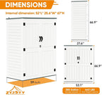 4.5 x 5.7 FT Outdoor Storage Shed, 59 Cuft Outside Waterproof Storage Cabinet, HDPE Resin Plastic 385 Gallon Outdoor Storage Container, Vertical Lockable Storage Shed, Light Grey