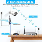 (Dual Antennas for Wi-Fi Enhanced) AI Human Detected 2K 3.0MP Wireless Security Camera System, Video Surveillance NVR Kits