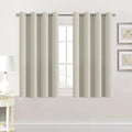 H.VERSAILTEX Premium Blackout Thermal Insulated Room Darkening Curtains for Bedroom/Living Room - Classic Grommet Top (2 Panels, Ivory/Cream, 52 Inch by 45 Inch)