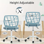 FurnitureR Child Desk Chair Office Chair Adjustable Kids Computer Task Chair Desk Chairs Swivel Armless Children Study Chair with Rolling Wheels, Light Blue