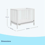 Graco Teddi 4-in-1 Convertible Mini Crib with Bonus Water-Resistant Mattress (White) – GREENGUARD Gold Certified, 2.75-Inch Mattress Included, Convenient Size, Easy 30-Minute Assembly