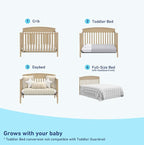 Graco Benton 5-in-1 Convertible Crib (Driftwood) – GREENGUARD Gold Certified, Converts from Baby Crib to Toddler Bed, Daybed and Full-Size Bed, Fits Standard Full-Size Crib Mattress
